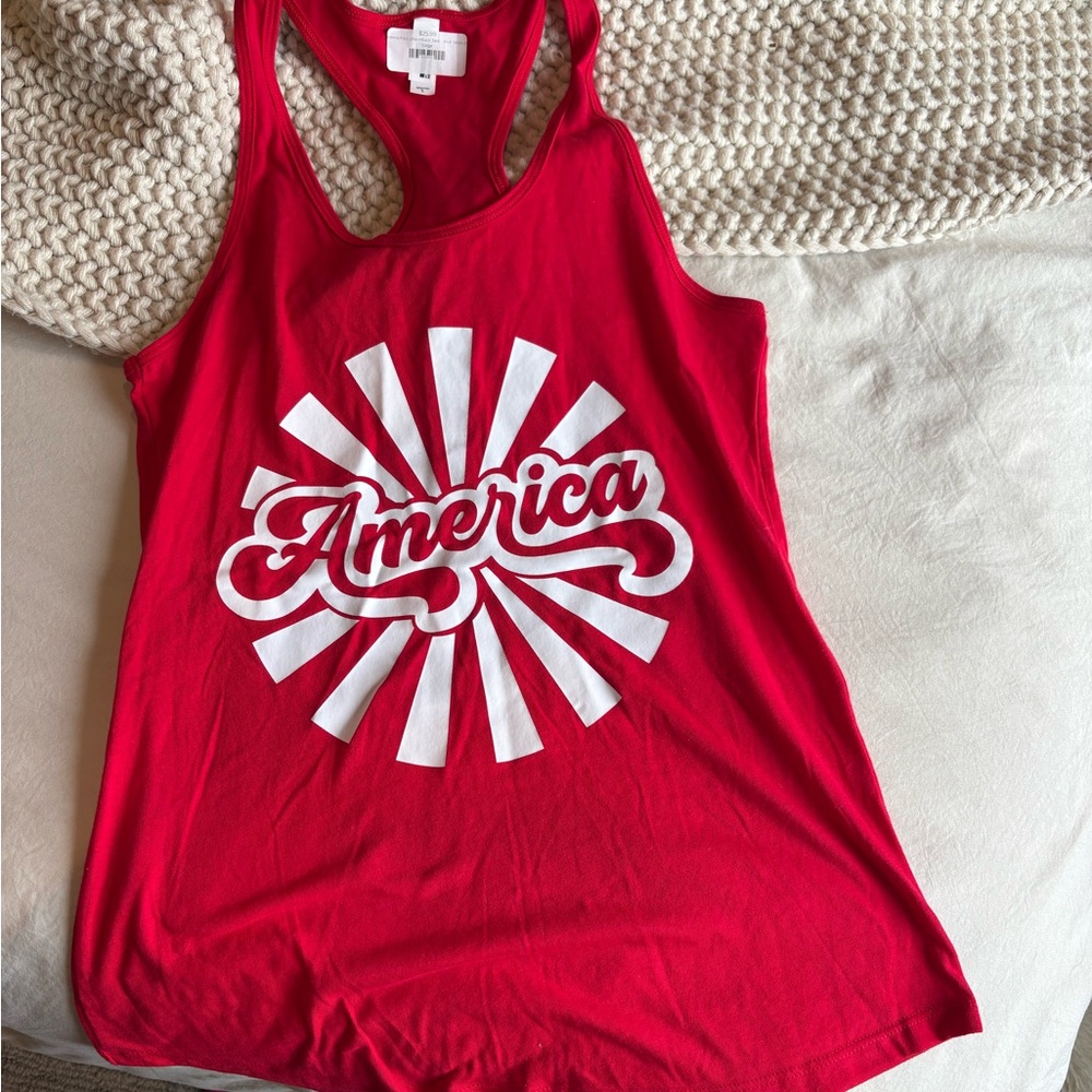 Women’s America Red Graphic Racerback Tank Top
